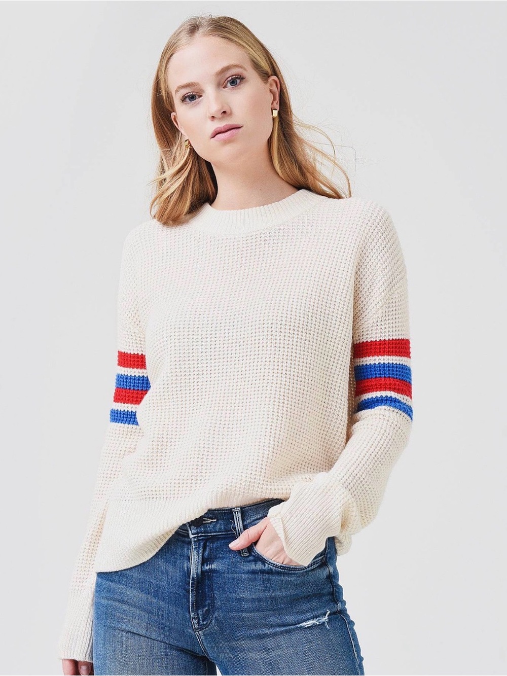 Fahtery Women's Wisp Waffle Sweater, Sz XL, Cropped Fit
